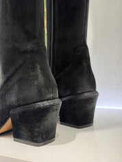 Stivale lungo suede nero
