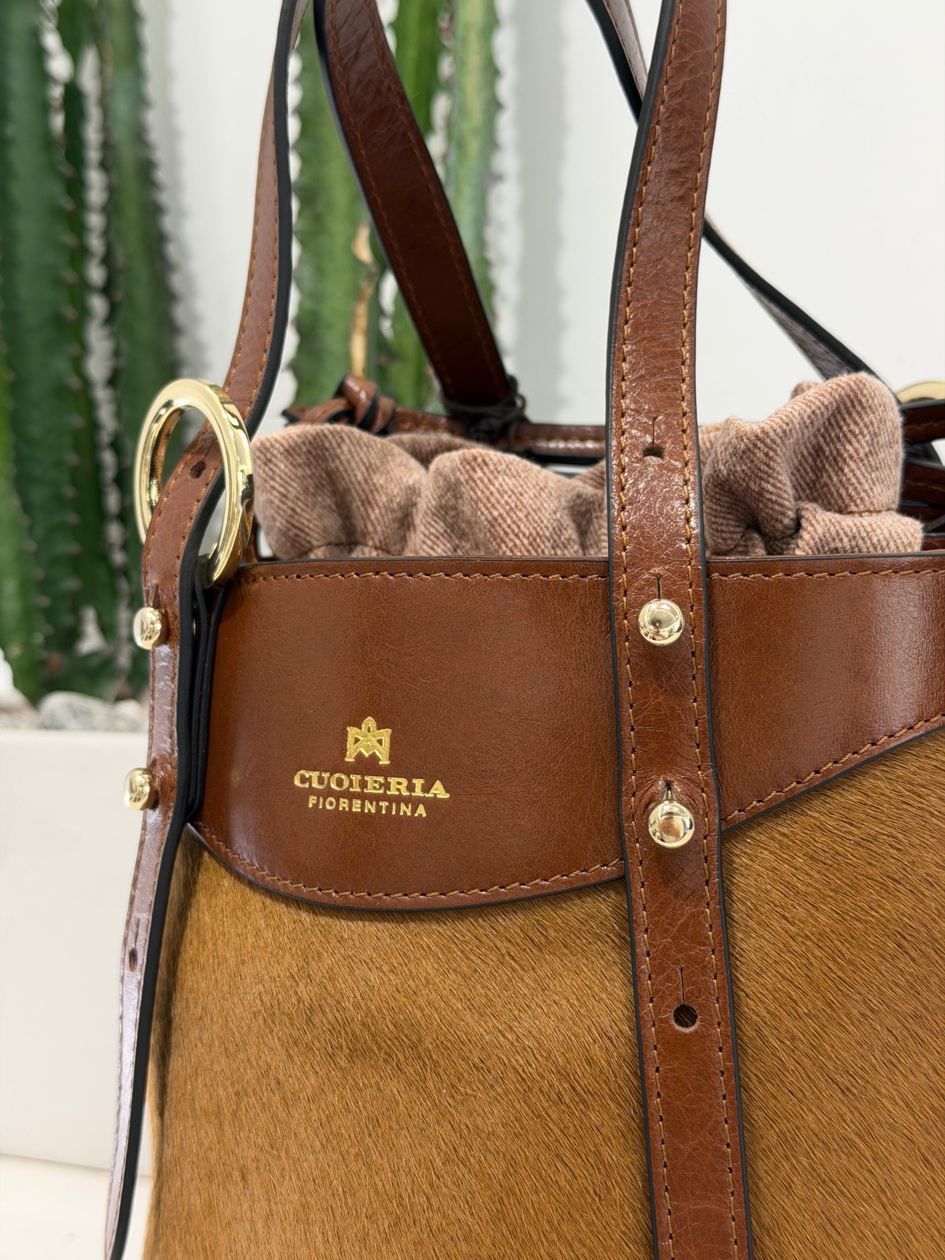Cuoieria Fiorentina Amber small bucket PONY