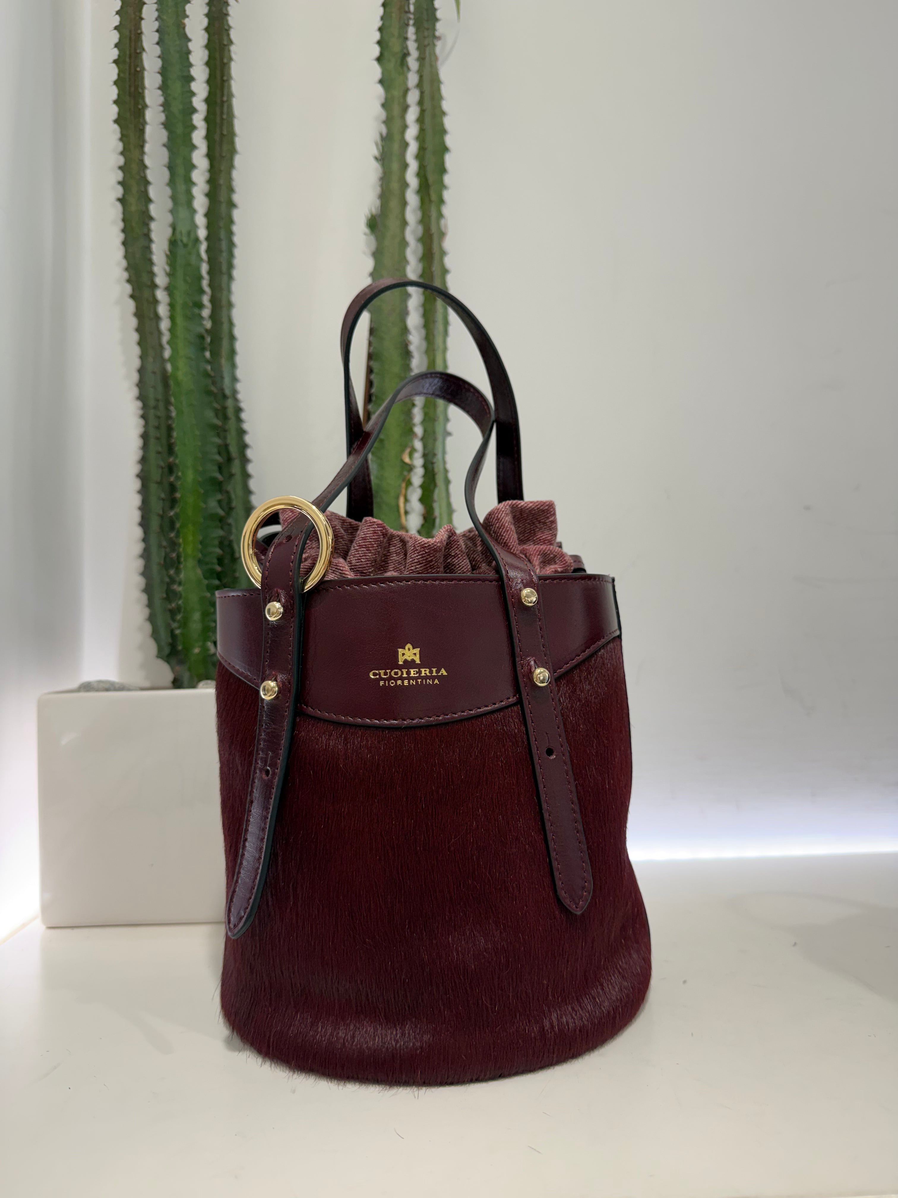 Cuoieria Fiorentina Amber small bucket PONY