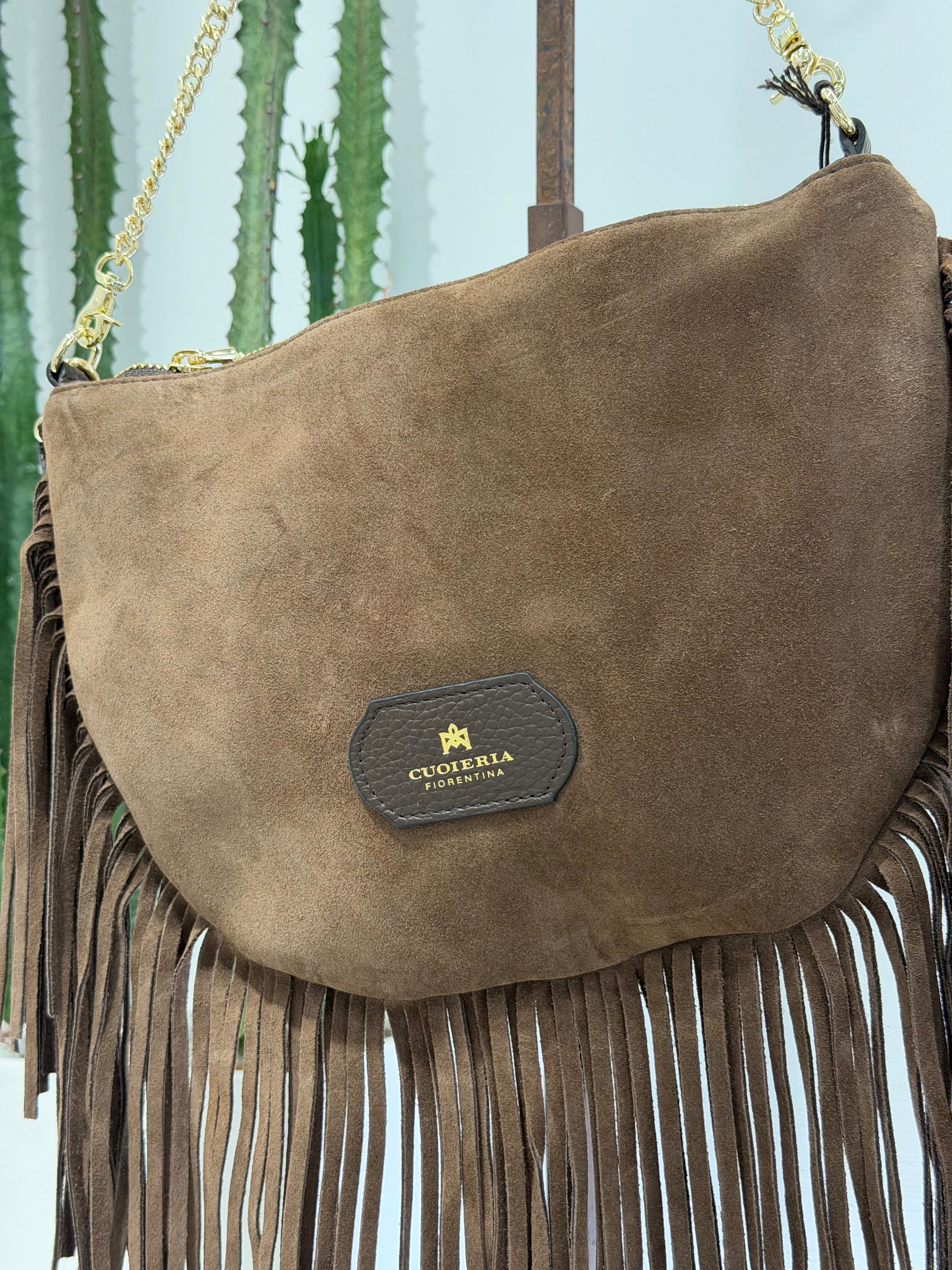 Cuoieria Fiorentina Emma Boho small pouch cioccolato