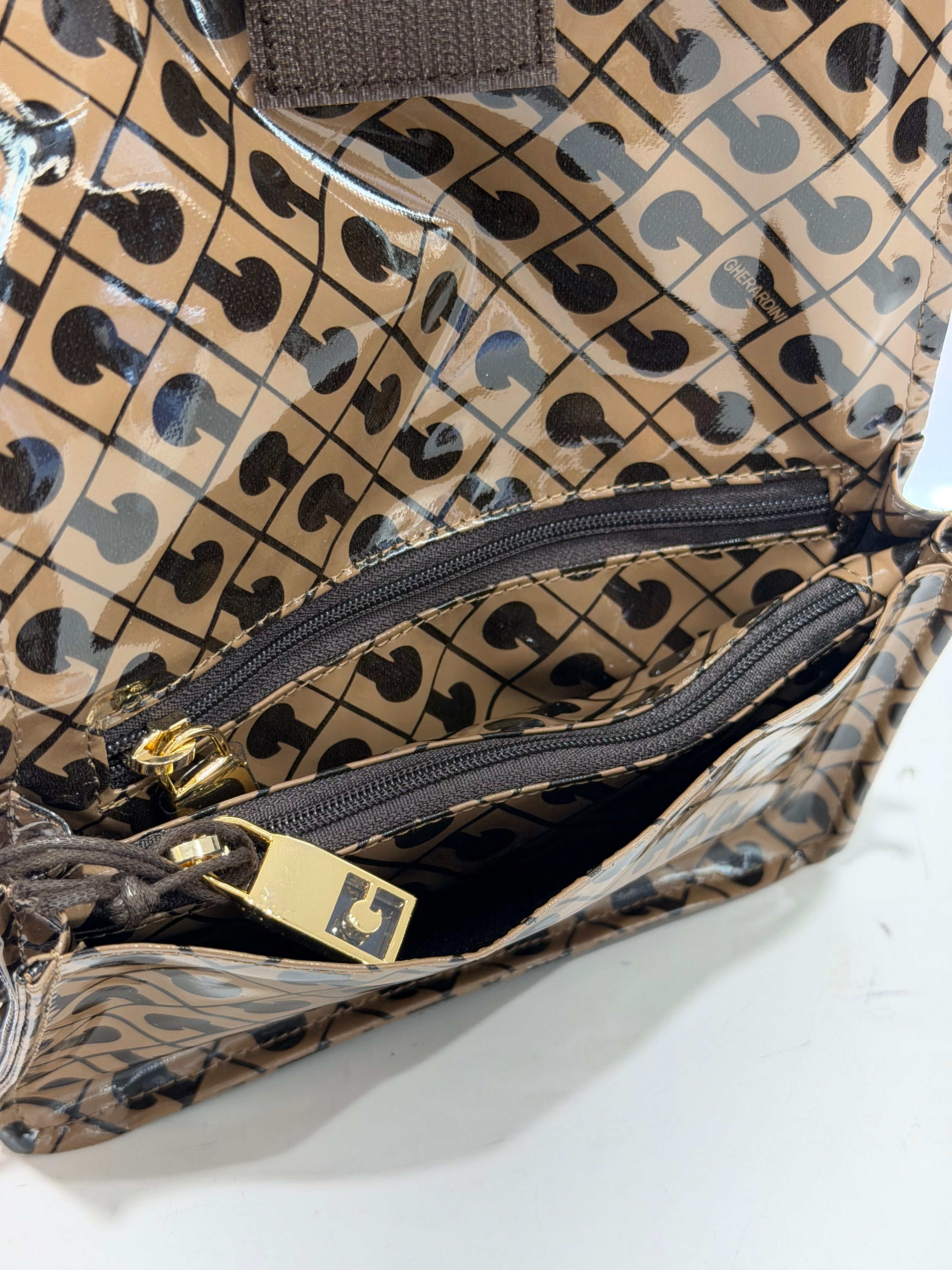 Gherardini TRAVEL CASE-BEAUTY SOFTY GLOSSY TOFFEE