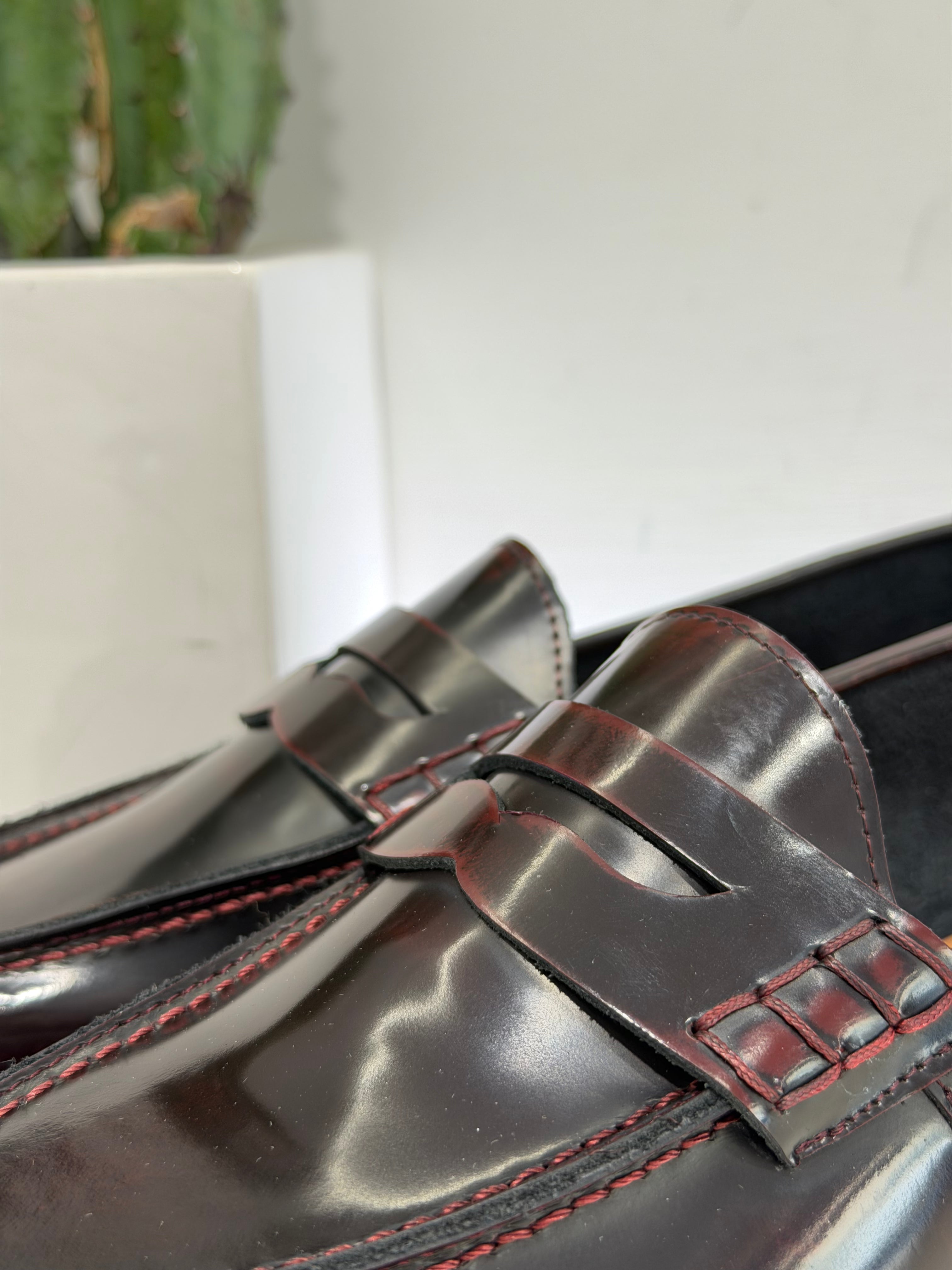Mocassino abrasivato bordeaux