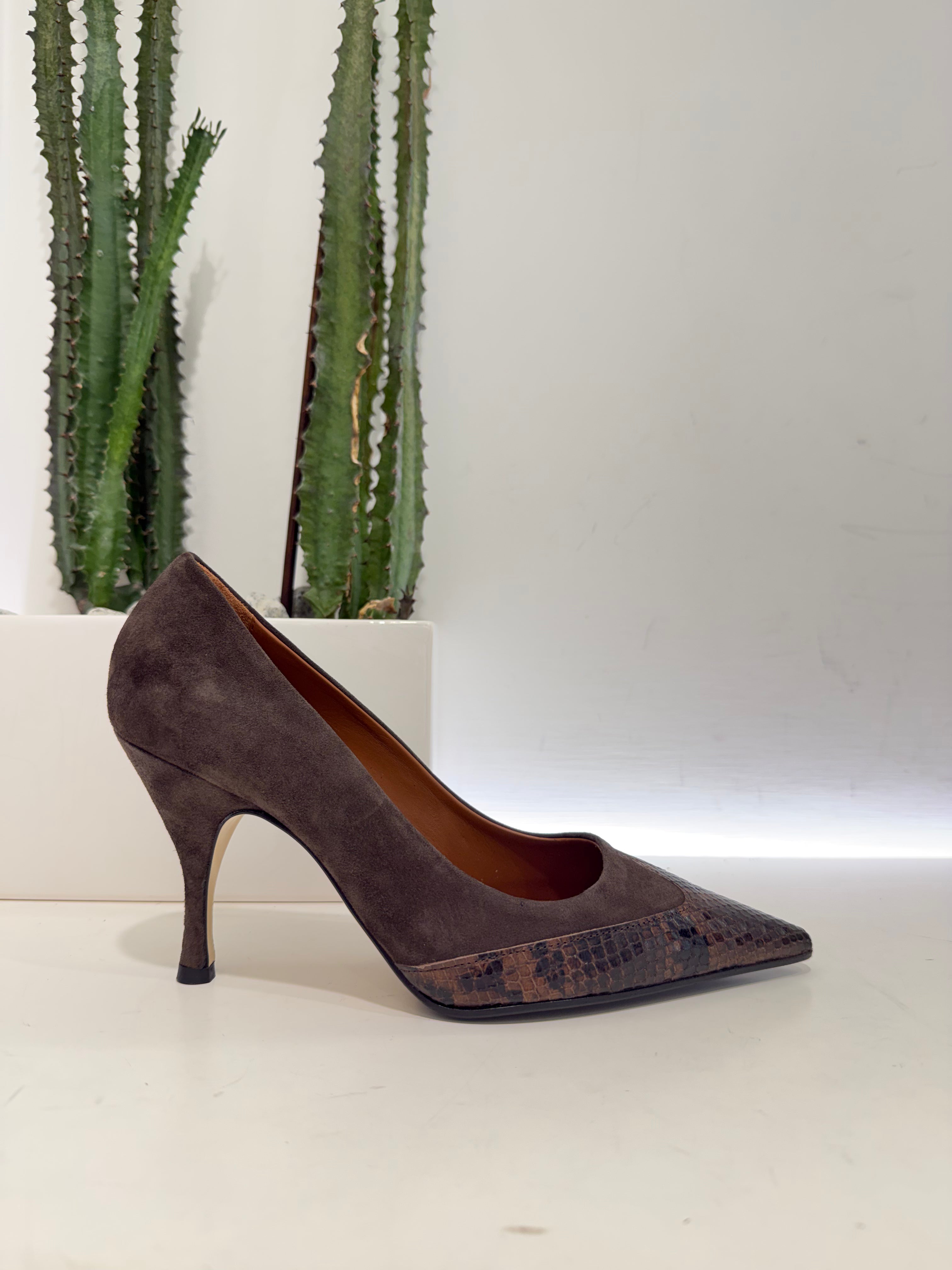 Decolletté suede moro snake t.80