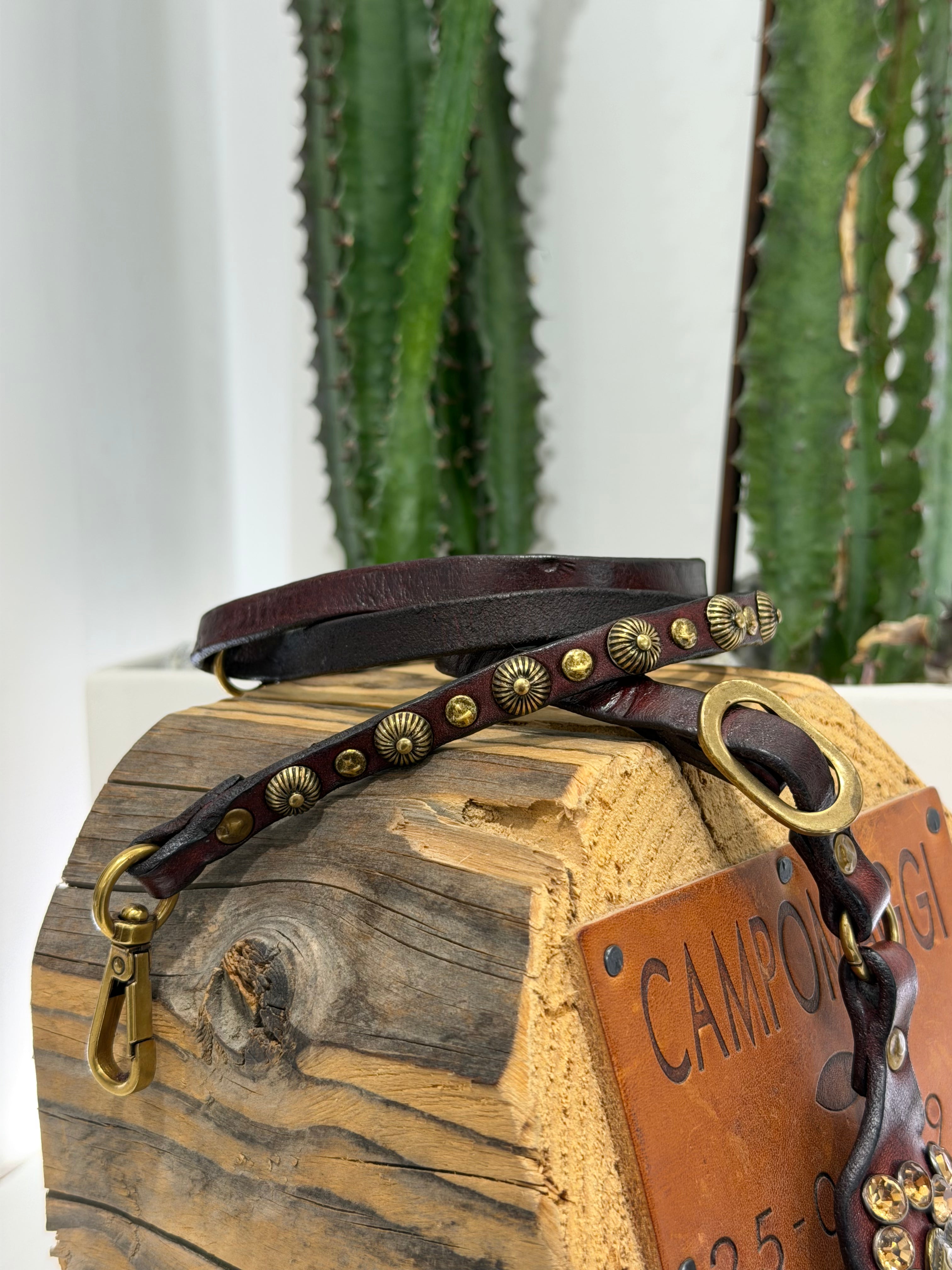 Campomaggi Tracolla Cellulare CUORE STRASS Vinaccia