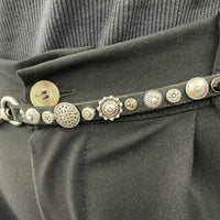 Campomaggi cintura CATENA con borchie e strass fiori
