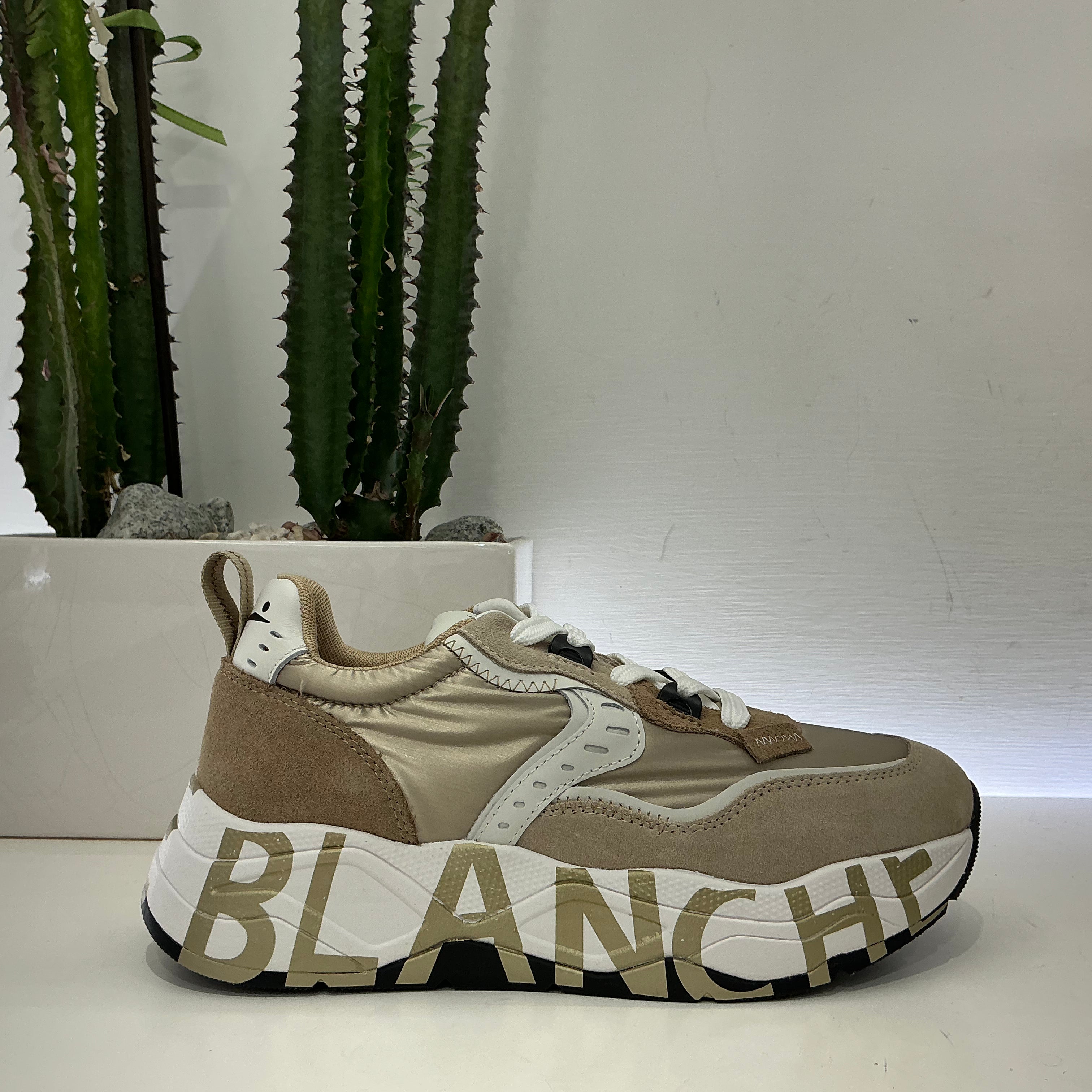Voile Blanche sneaker modello CLUB suede/nylon laminato oro