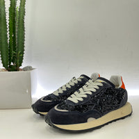 Moa sneakers modello running fulmine paillettes nere