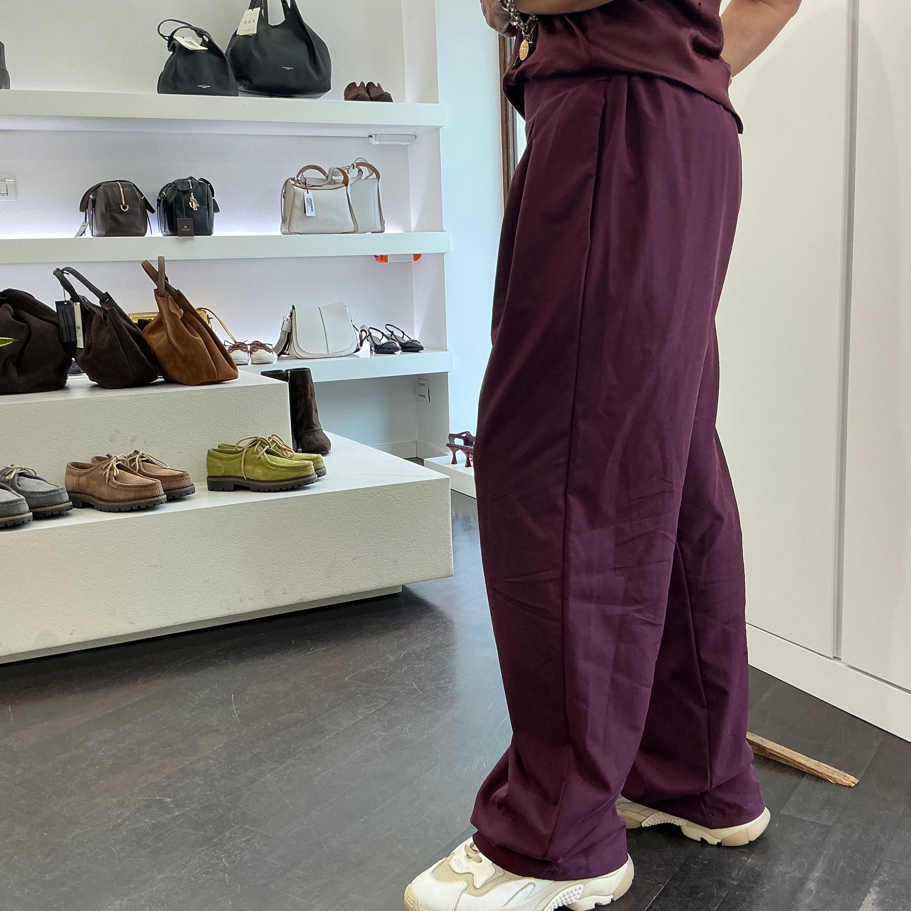 KIKISIX pantalone STELLA color bordeaux