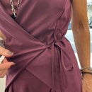 KIKISIX gilet STELLA con laccio laterale color bordeaux