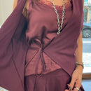 KIKISIX gilet STELLA con laccio laterale color bordeaux