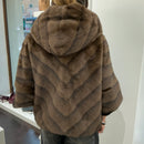 ecopelliccia manica a 3/4 STOCCOLMA MORO