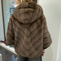 ecopelliccia manica a 3/4 STOCCOLMA MORO