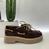 ANTICA BOTTEGA mocassino modello barca in suede CHOCOLATE