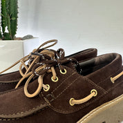 ANTICA BOTTEGA mocassino modello barca in suede CHOCOLATE