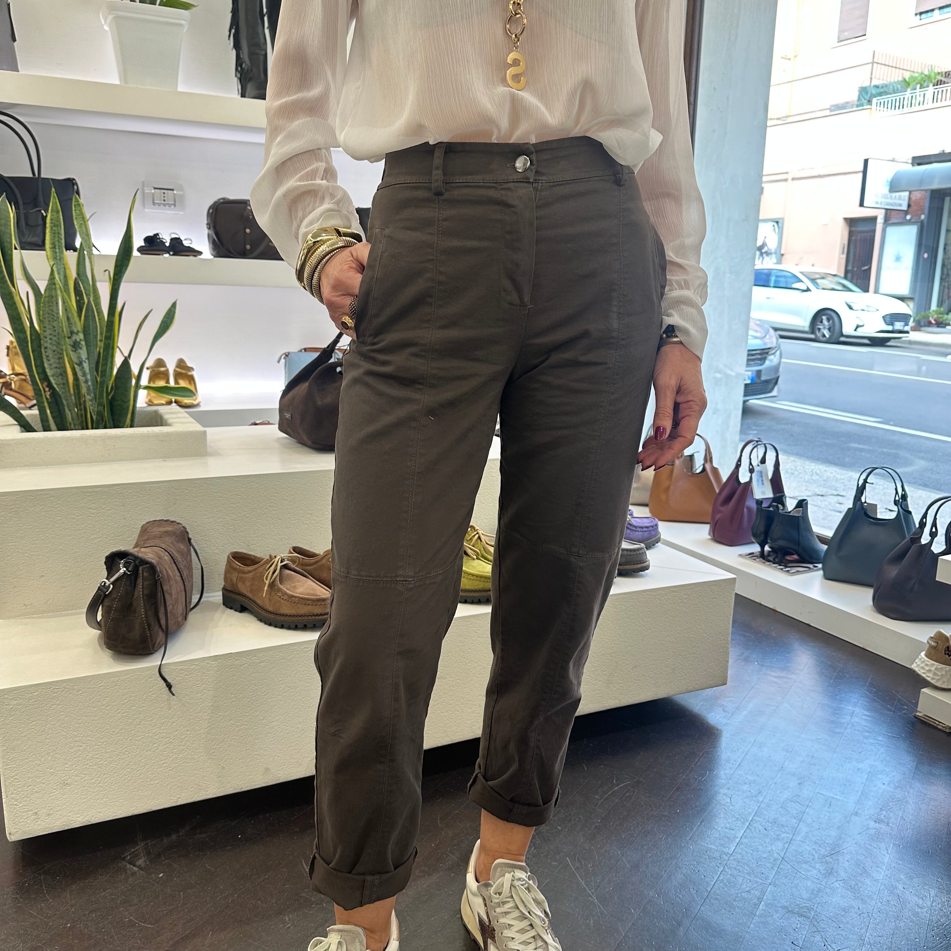 KIKISIX pantalone LUNA color t.moro