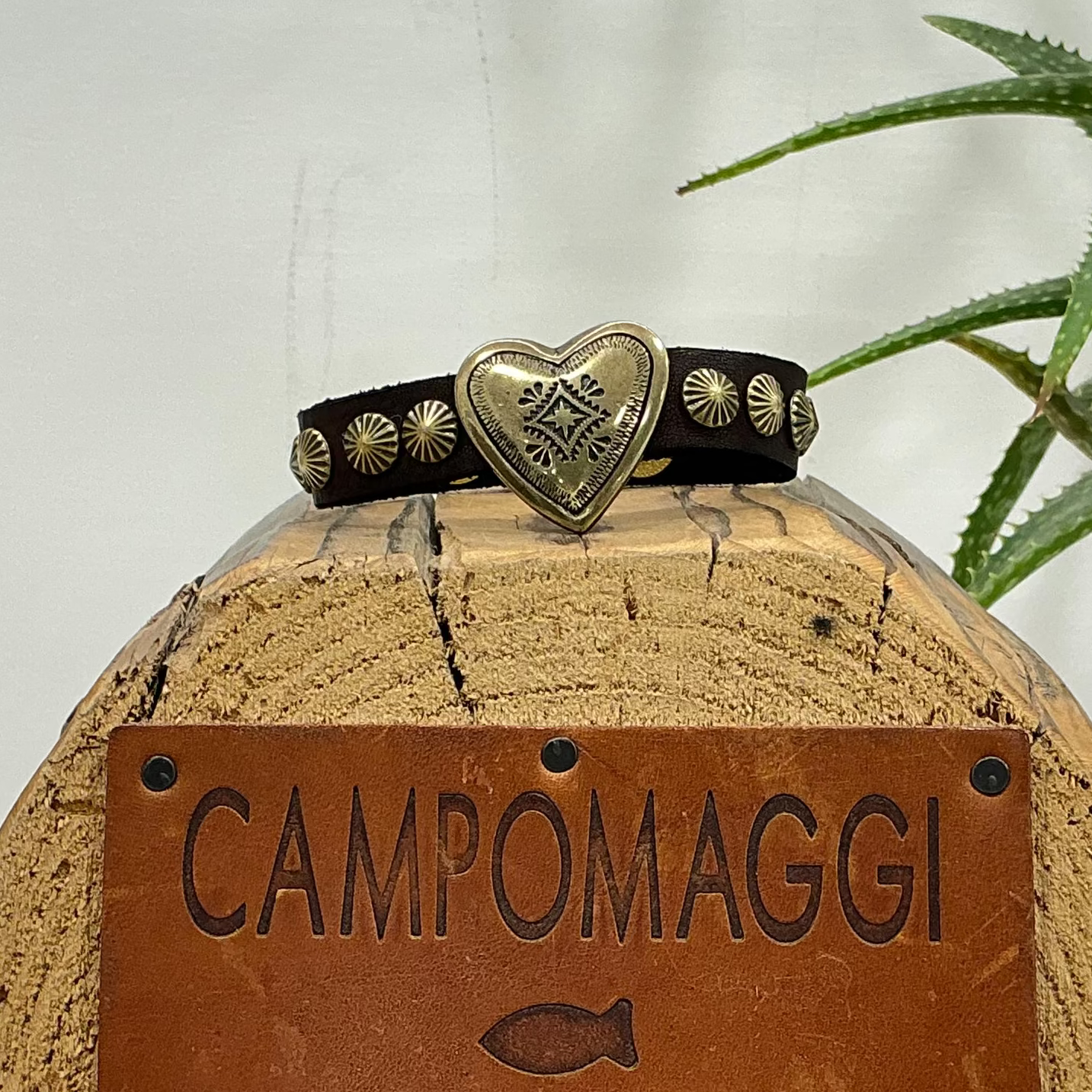 Campomaggi bracciale MERAVIGLIA moro con cuore oro
