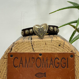 Campomaggi bracciale MERAVIGLIA moro con cuore oro