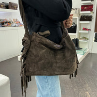 Maxiborsa DORICO CAMILLA t.moro suede con frange