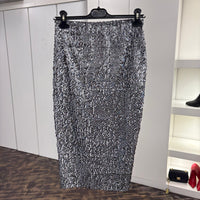 Gonna louguette paillettes grigio/argento DORY
