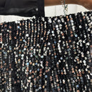 Gonna louguette paillettes nero/argento DORY