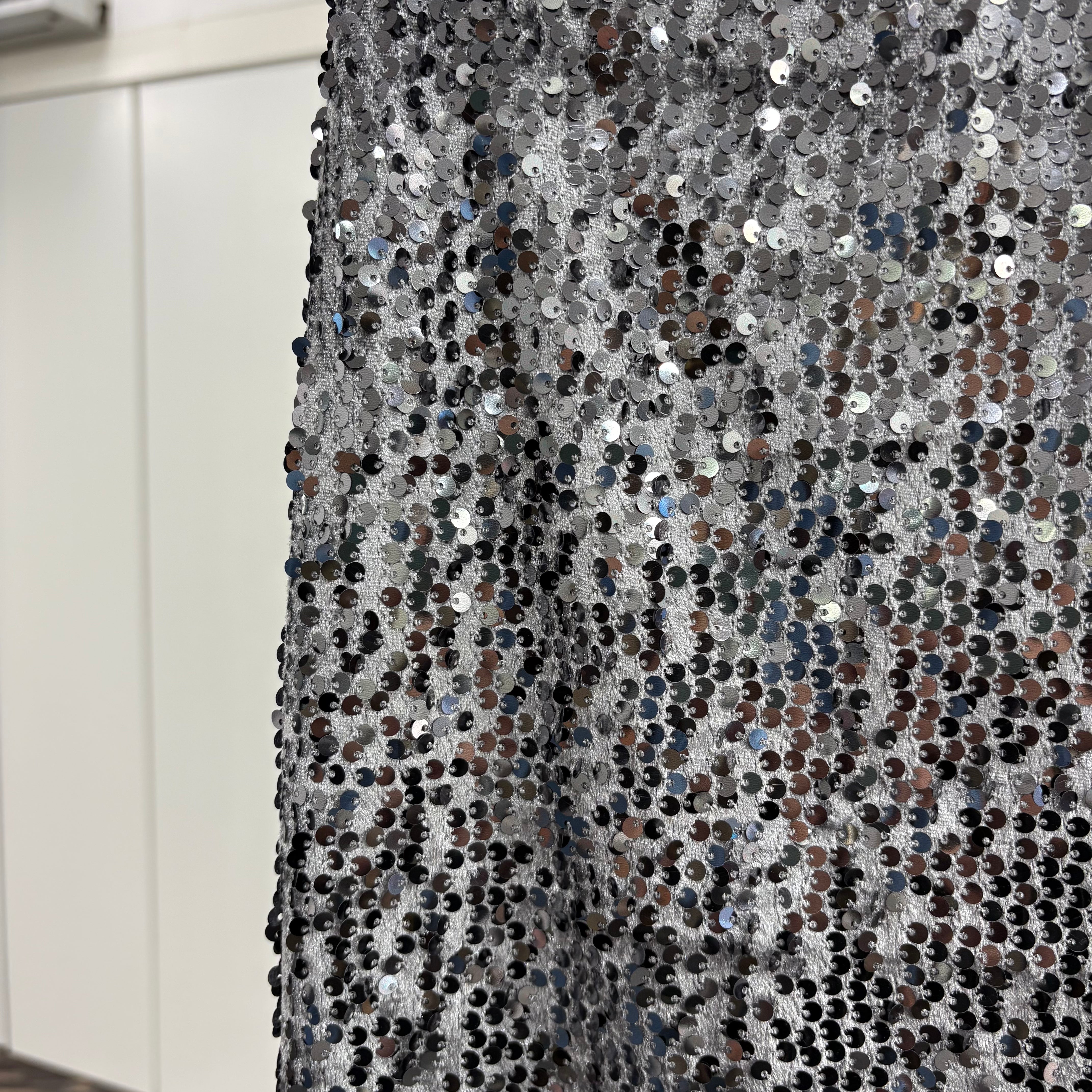 Gonna louguette paillettes grigio/argento DORY