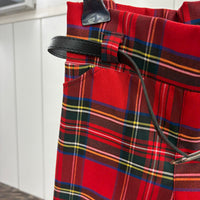 Pantalone a quadri con cintura nera