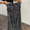 Gonna louguette paillettes nero/argento DORY