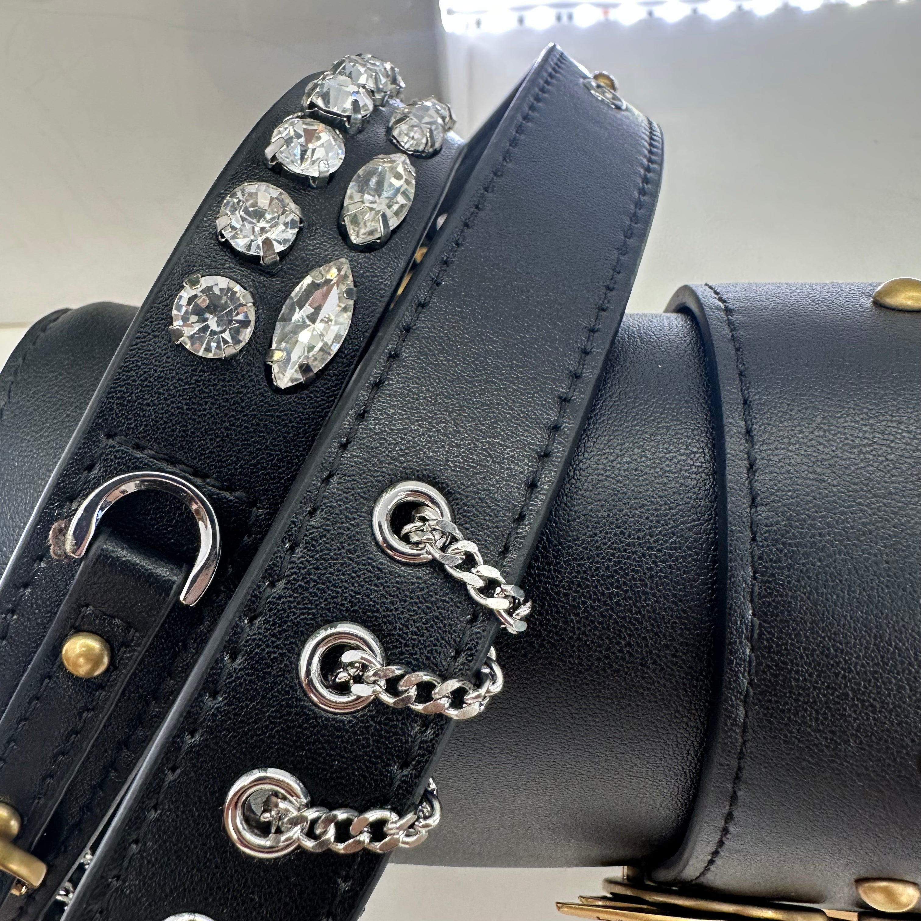 PINKO borsa LOVE ONE MINY tracolla diamanti