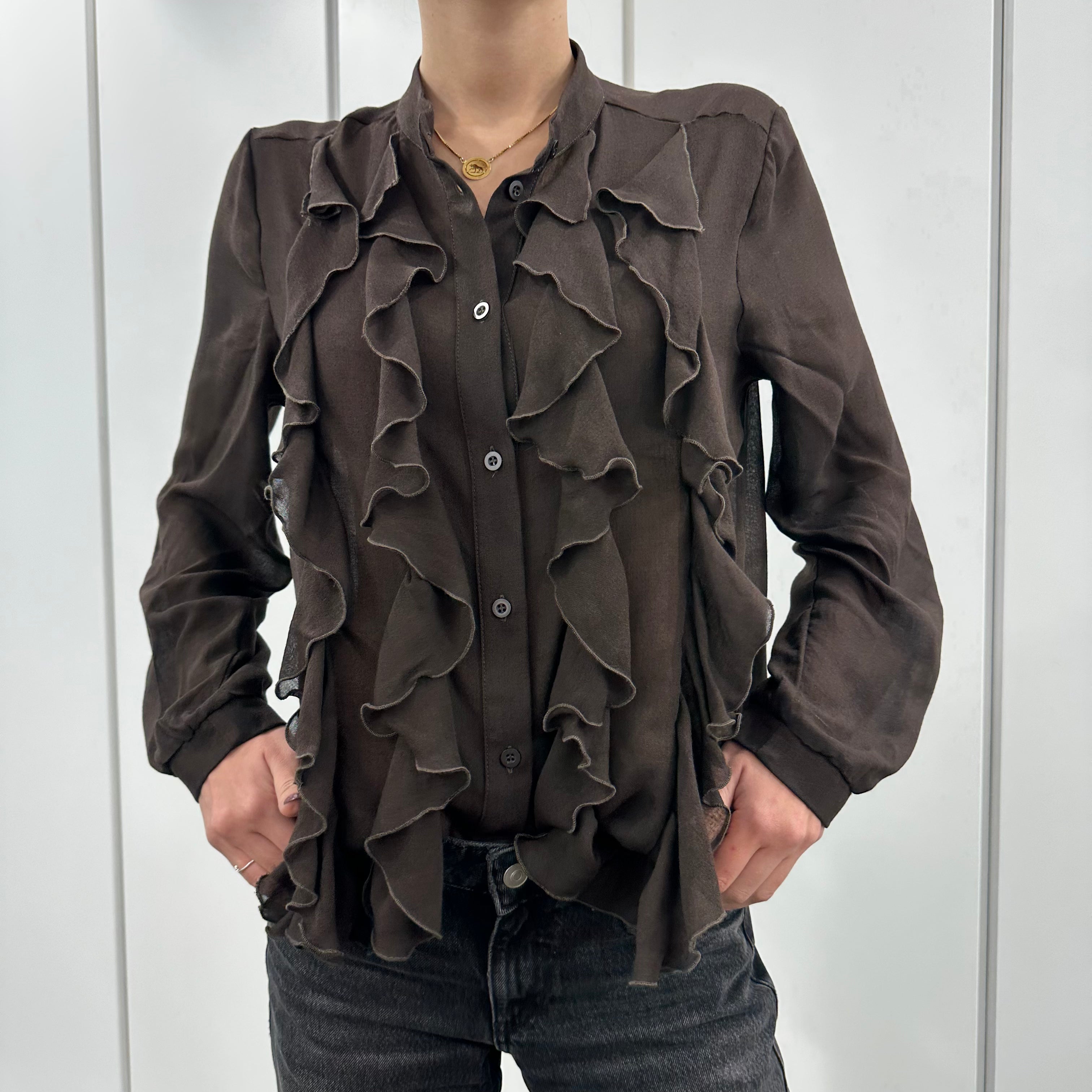 Kikisix camicia REBECCA trasparente volant moro