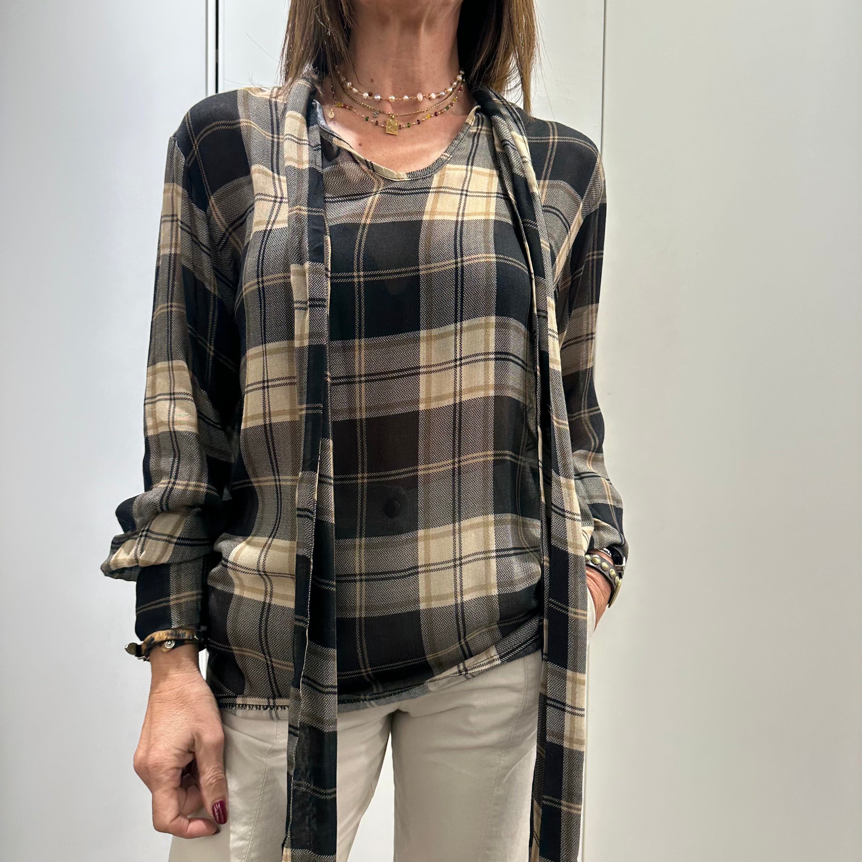 Kikisix camicia BUNNY trasparente quadri