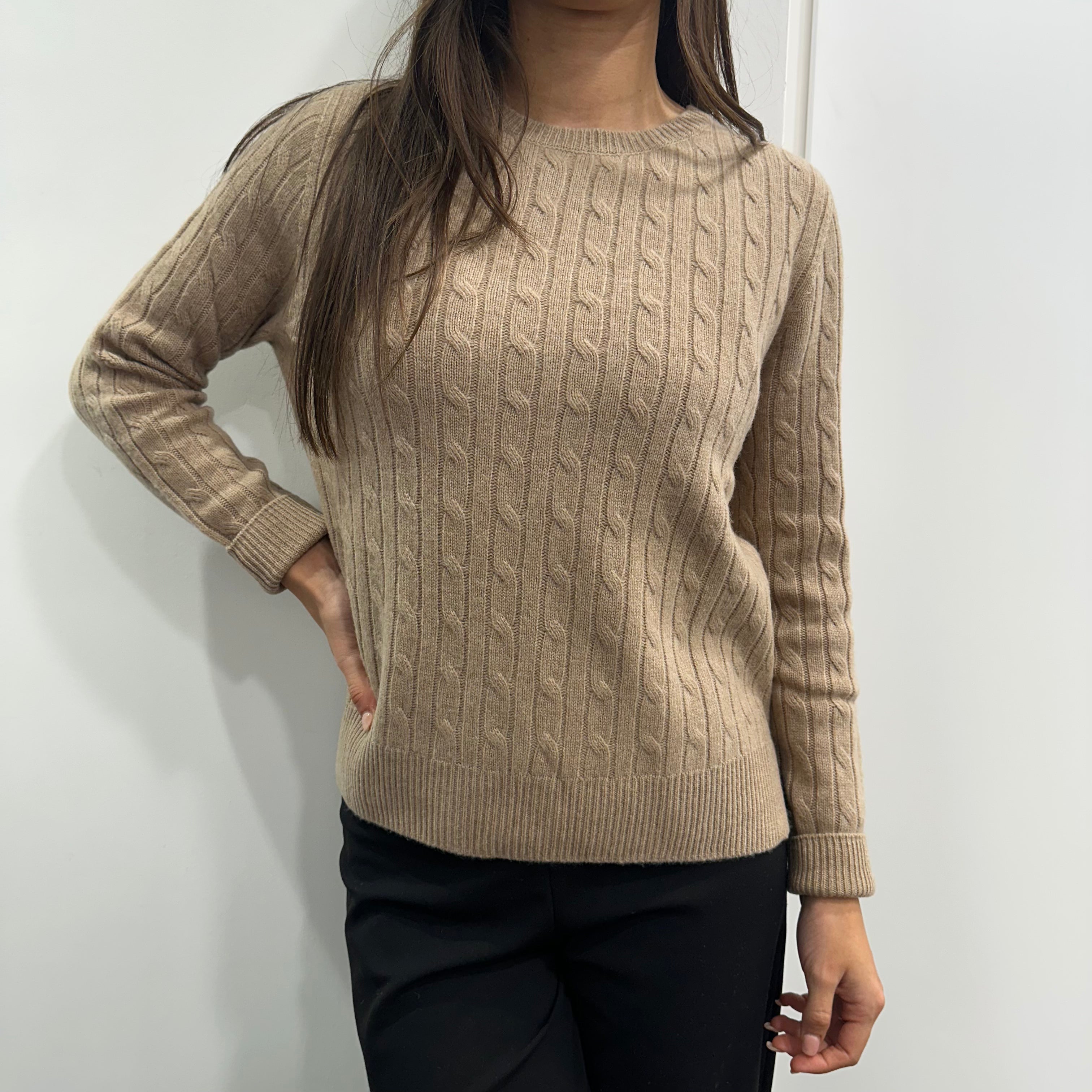 KIKISIX maglione girocollo con trecce