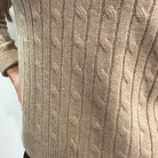 KIKISIX maglione girocollo con trecce