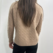 KIKISIX maglione girocollo con trecce