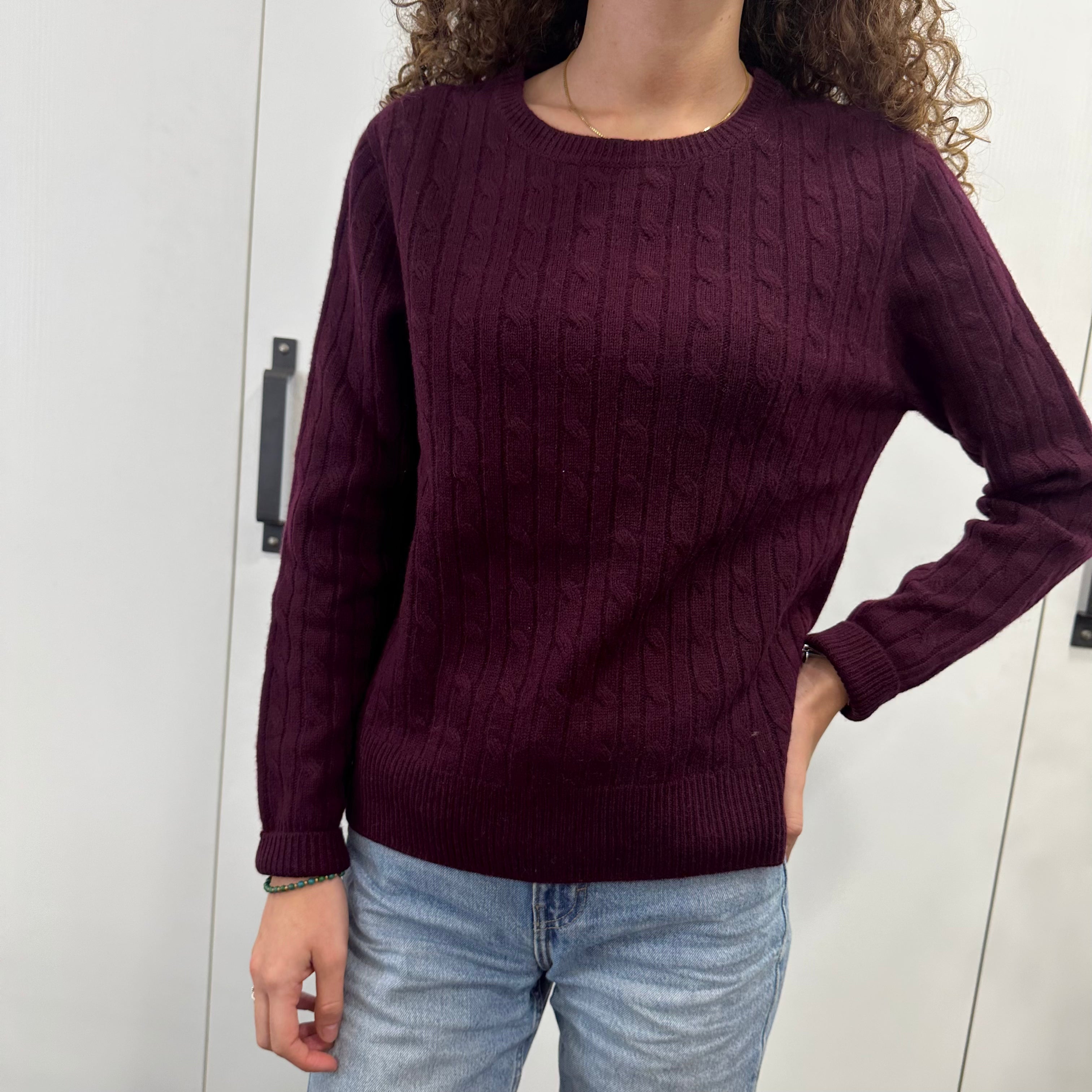 KIKISIX maglione girocollo con trecce