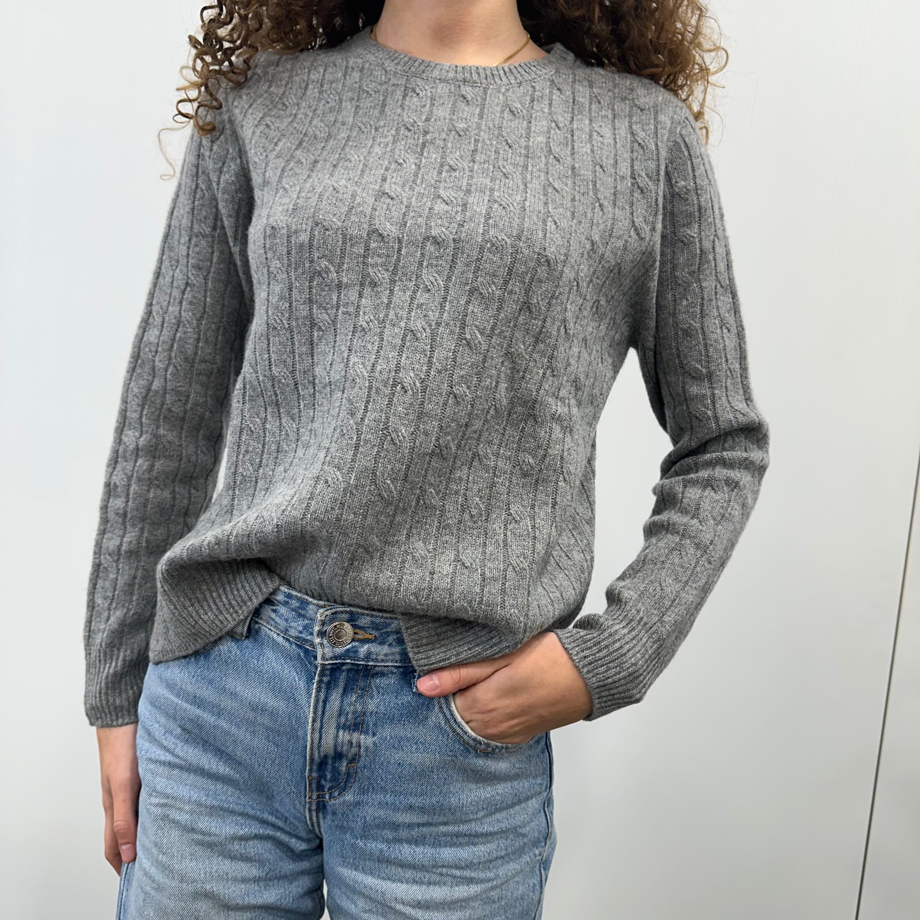 KIKISIX maglione girocollo con trecce