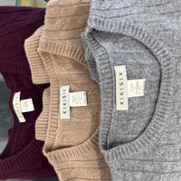 KIKISIX maglione girocollo con trecce