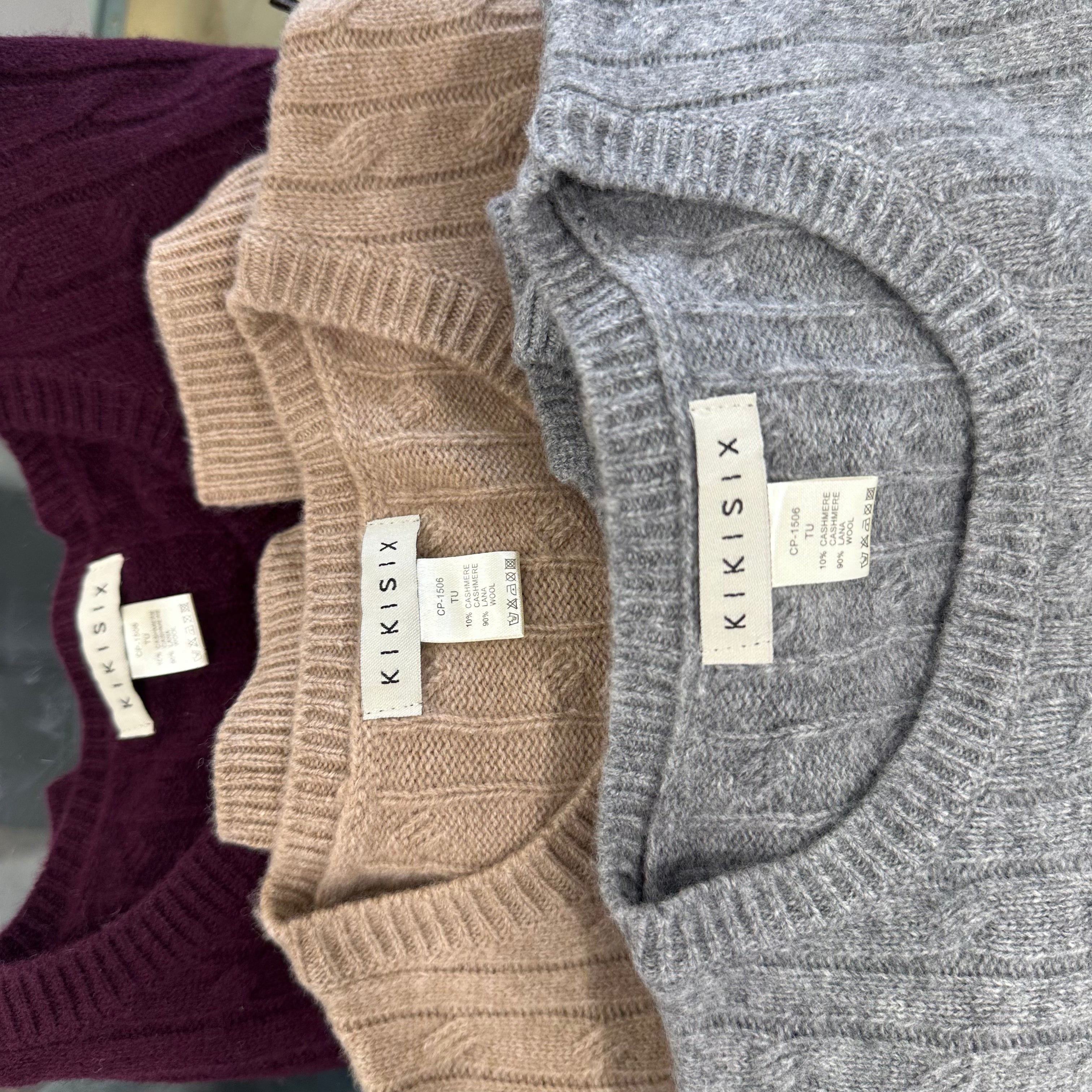 KIKISIX maglione girocollo con trecce