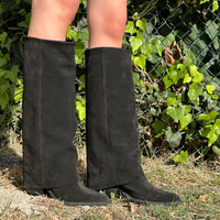 Texano LIDIA suede nero