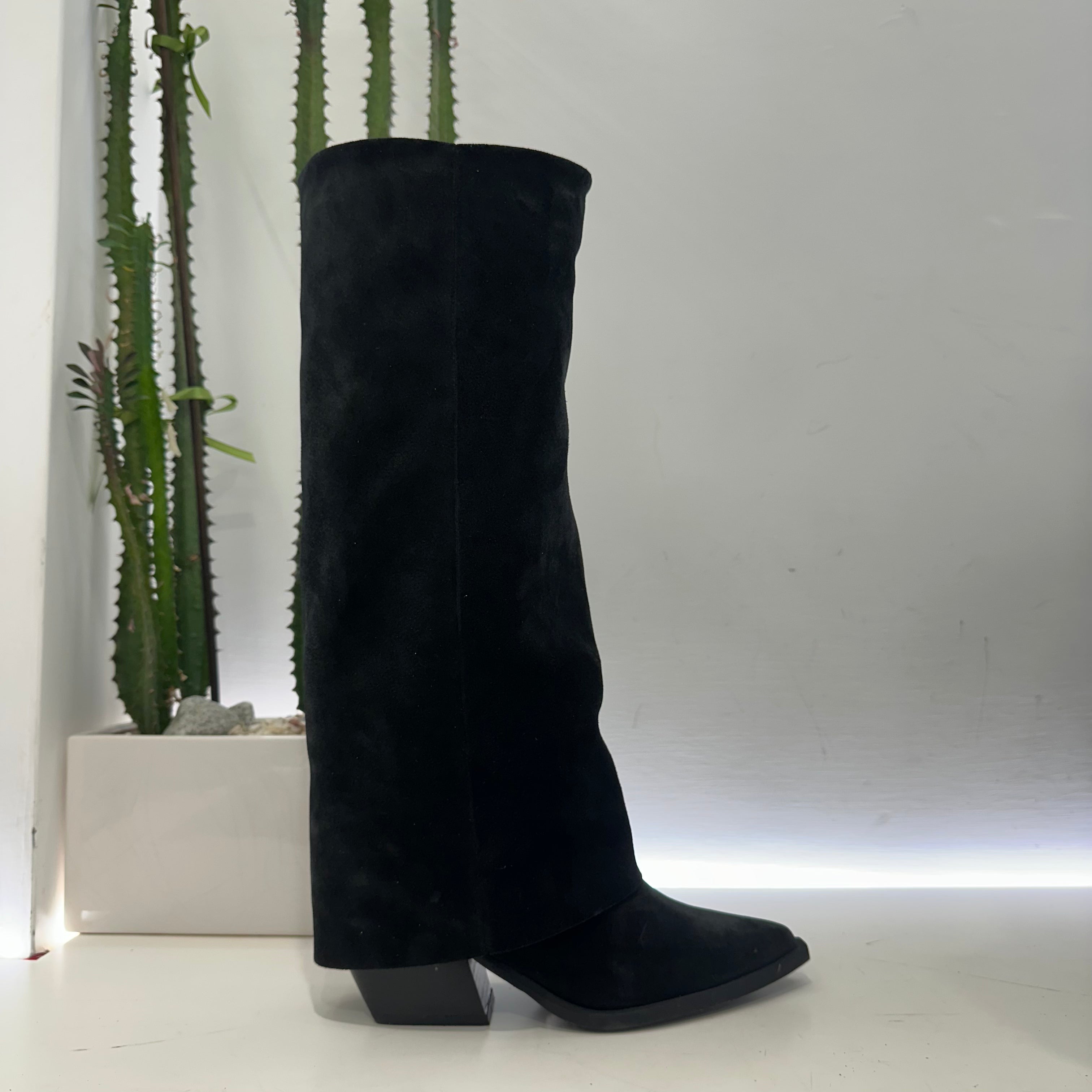 Texano LIDIA suede nero