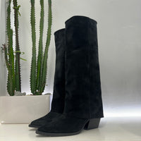 Texano LIDIA suede nero