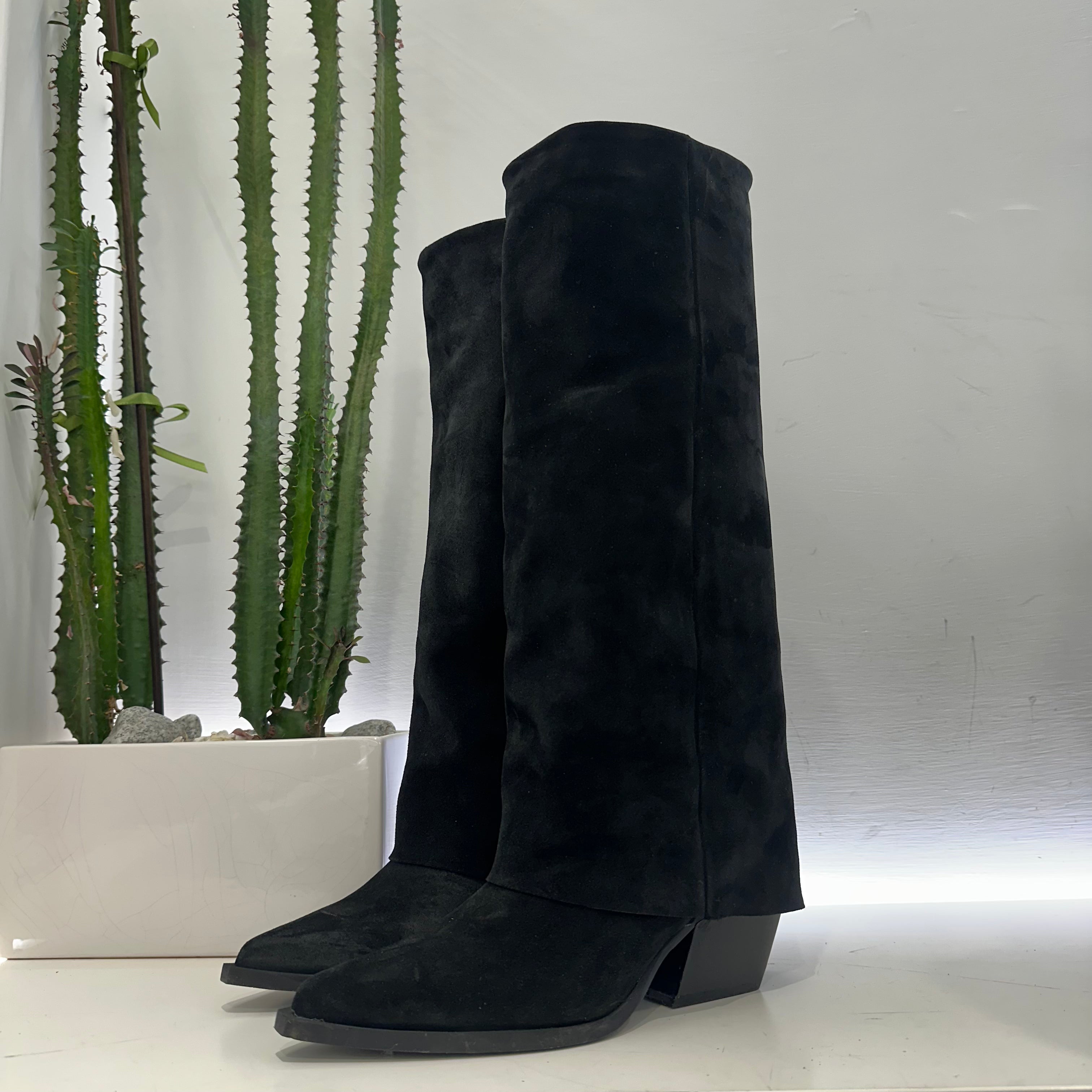 Texano LIDIA suede nero