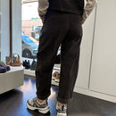 KIKISIX pantalone RIGHE VELLUTO moro