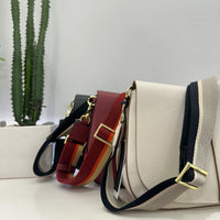 Gianni Chiarini borsa linea Helena Round formato medio TRACOLLA TESSUTO RIGHE