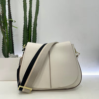 Gianni Chiarini borsa linea Helena Round formato medio TRACOLLA TESSUTO RIGHE