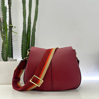 Gianni Chiarini borsa linea Helena Round formato medio TRACOLLA TESSUTO RIGHE