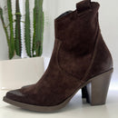 Stivaletto texano KATE pellame scamosciato t.moro tacco 70