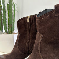 Stivaletto texano KATE pellame scamosciato t.moro tacco 70