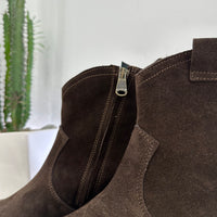 Stivaletto texano PAKY pellame scamosciato t.moro tacco 20