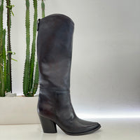 Enjoy stivale ANNA gambale tubo in nappa invecchiata moro