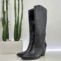 Enjoy stivale ANNA gambale tubo in nappa invecchiata moro